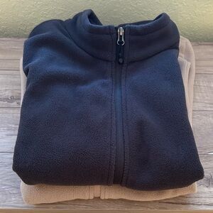 Women's Brown and tan fleece vests